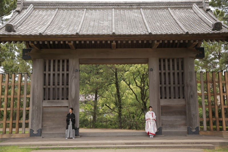 石橋記念公園といえば門でのショットは外せません!