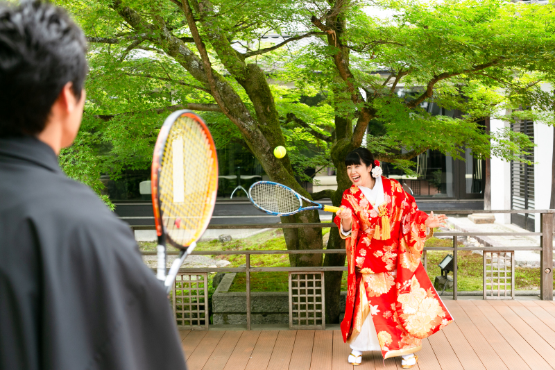 色打掛に着替えて