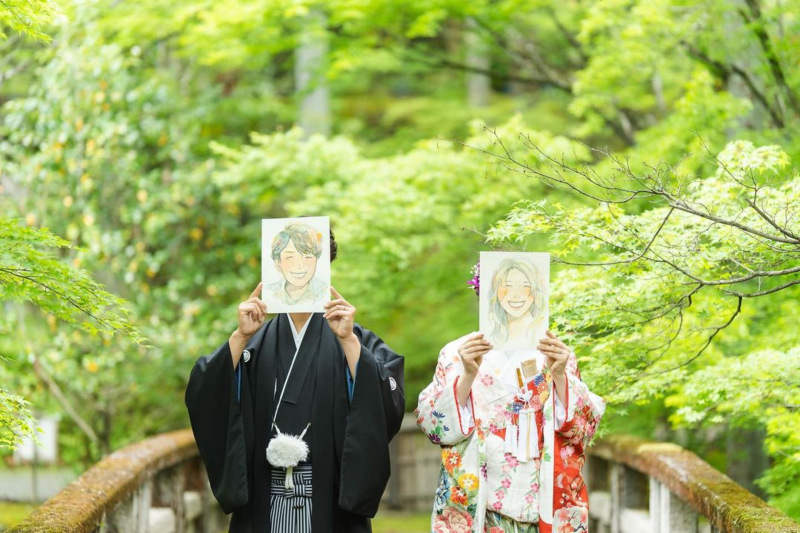 お持ち込みになられたお気に入りの似顔絵