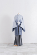 紋付袴【ブルーグレー×黒】