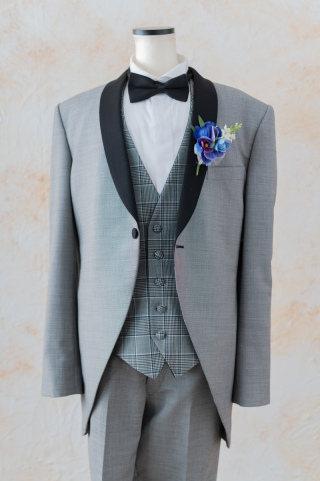 グレー【Lサイズ】/チェックベスト