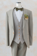 カーキー【Lサイズ】/チェックベスト