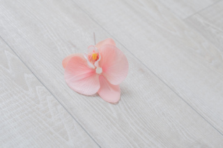 ピンク　胡蝶蘭髪飾り