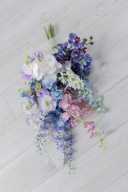 水色ブーケ　ブートニア