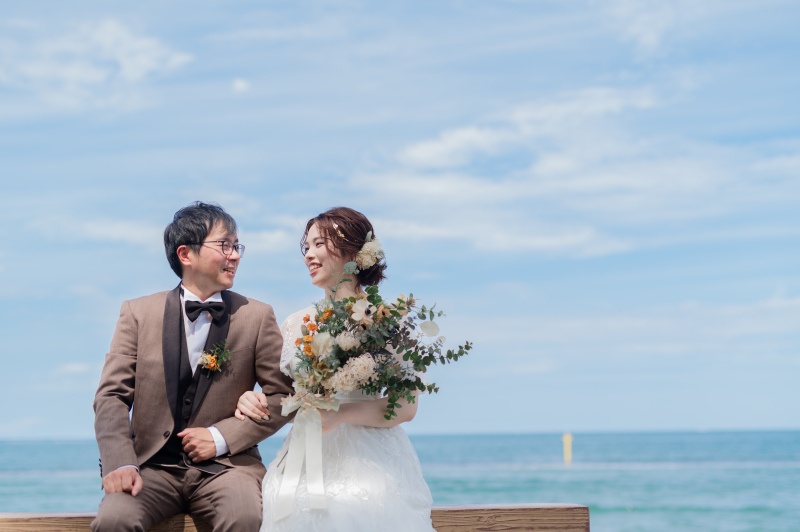 雨晴海岸で洋装撮影!
