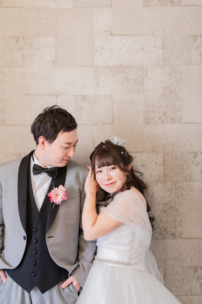 シャンデリアエリアの壁で撮影!