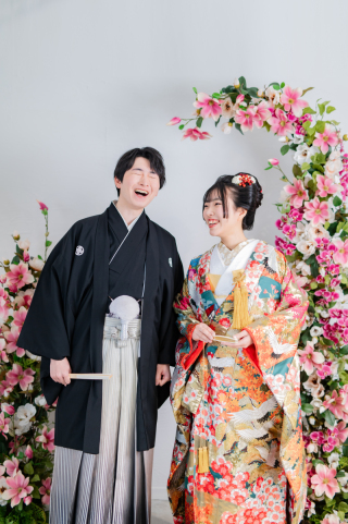 日本髪での色打掛和装スタジオ