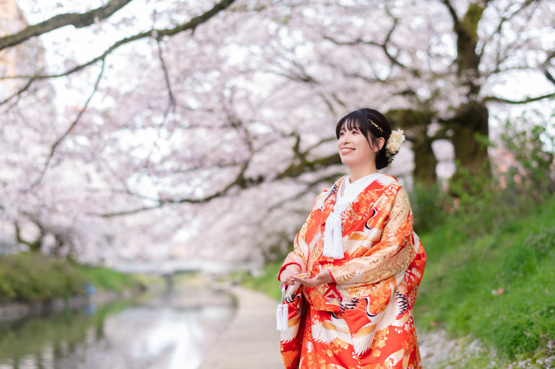 \季節限定桜フォト!/松川べり&富山城で和装撮影