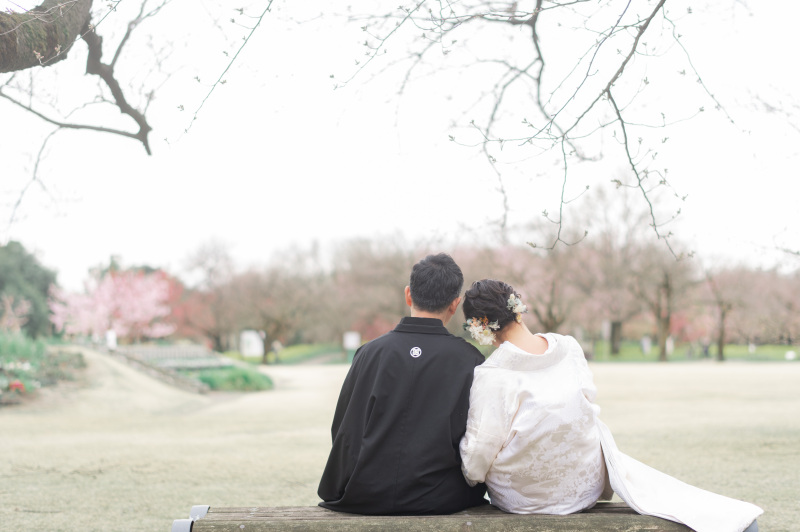 新郎様の肩に甘えて…♡