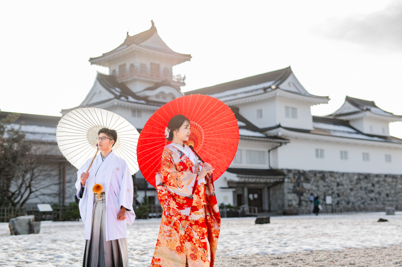 メインの富山城を背景に!