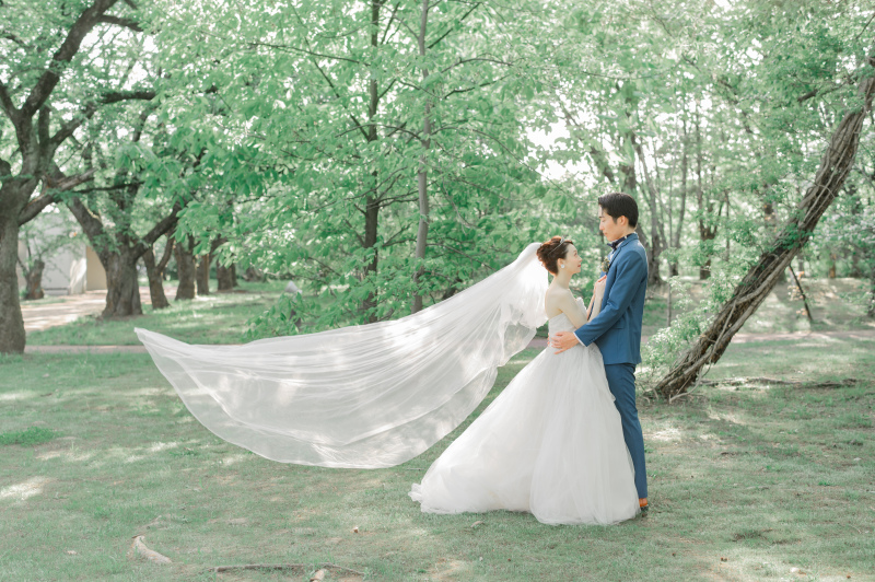 ベールをファサッ