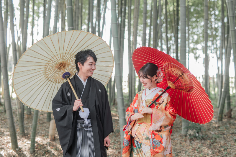 雰囲気のある竹藪での撮影!