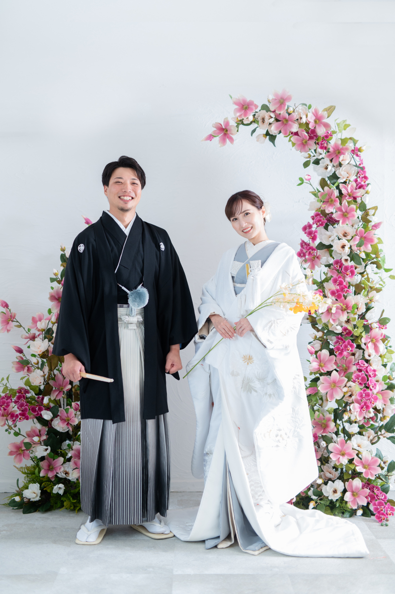 まずは新作白無垢での撮影から!