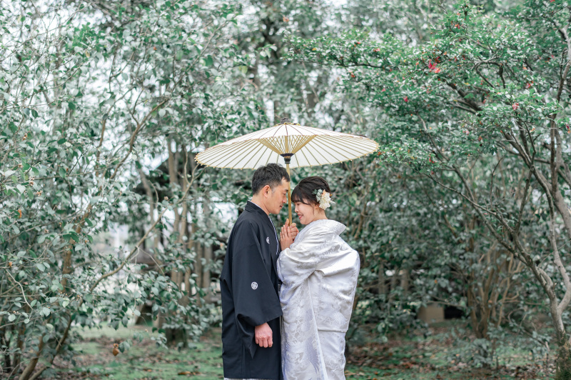 最後は緑いっぱいの中で相合傘