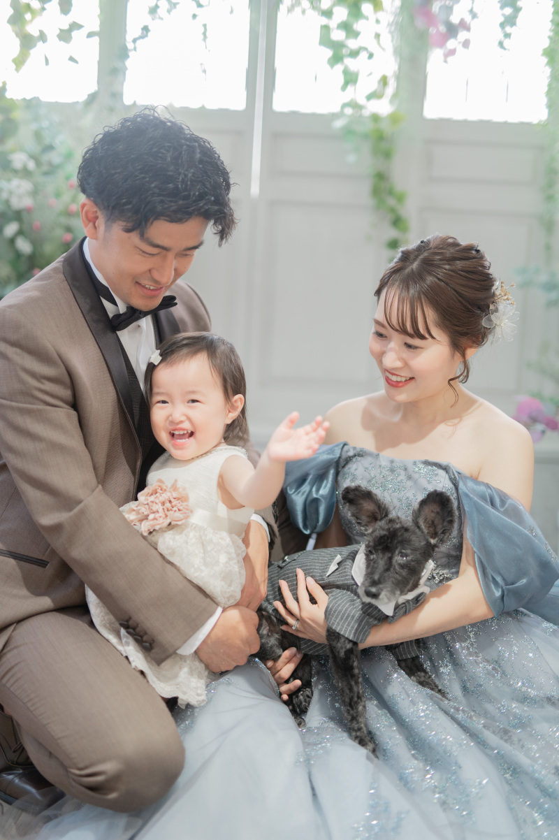 【ペットも家族です!大好きなペットと一緒に♡】 洋装ウェディングドレススタジオ撮影全データプラン