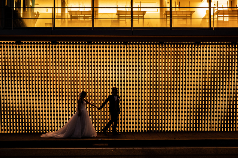 【レトロな踏切に視線いっぱいに広がる海や岩など様々なシチュエーションが魅力】雨晴海岸ウェディングドレス全データプラン