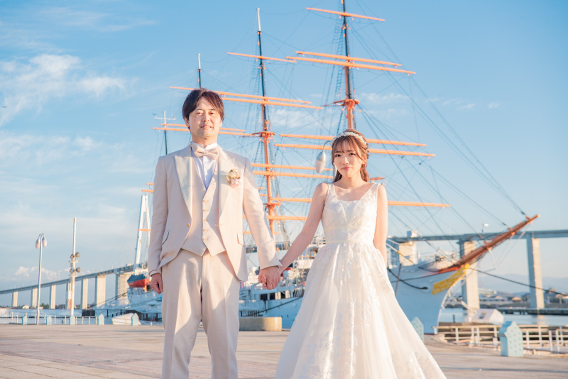 【有名な海王丸の船内でも撮影可能!】 海王丸パーク&海王丸洋装ウェディングドレス撮影全データプラン