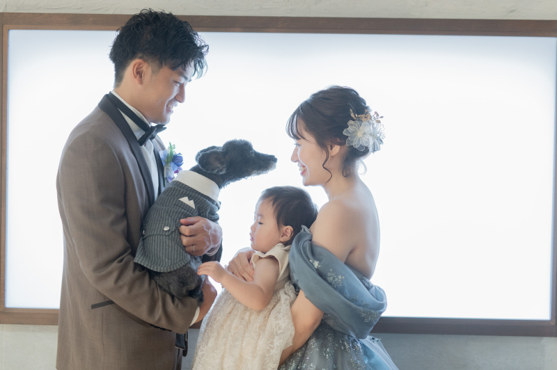 【ペットも家族です!大好きなペットと一緒に♡】 洋装ウェディングドレススタジオ撮影全データプラン