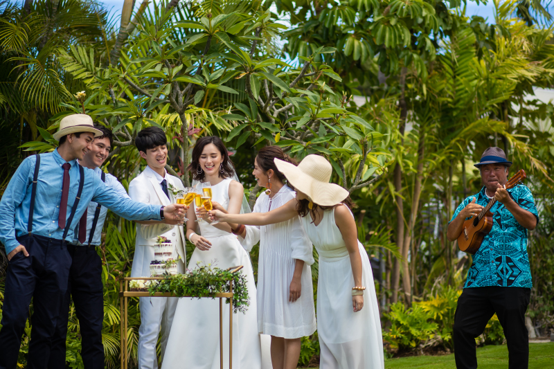 乾杯もガーデンで♪