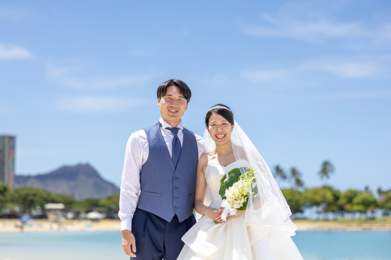 ヤシの木やダイヤモンドヘッドをバックに!