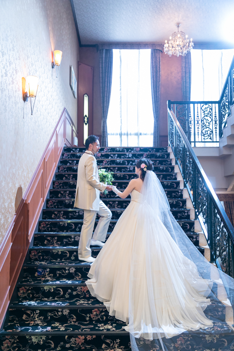 クラシカルな階段で・・・