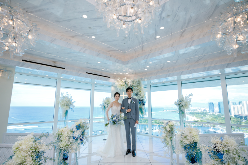 ハワイフォトウェディング【ホテル最上階チャペル】