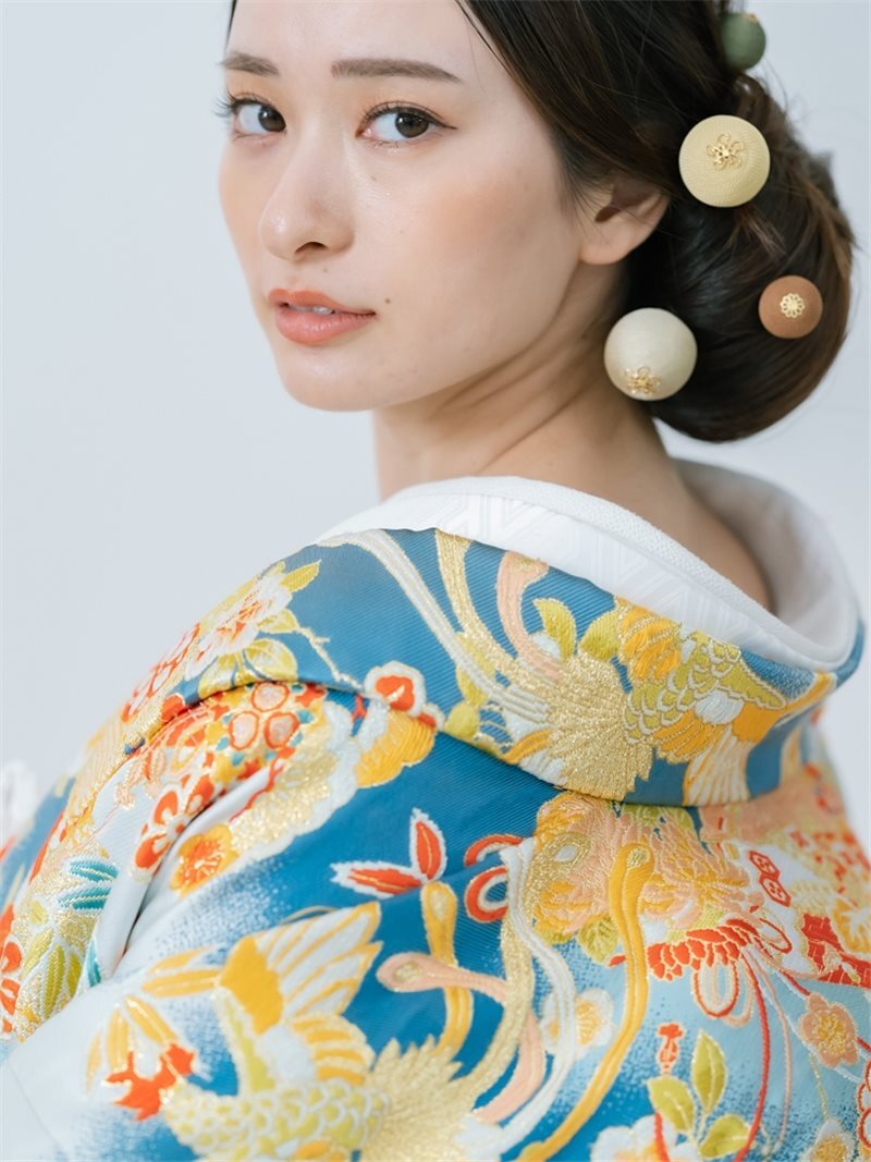 瑞雲鳳の舞(水色) 