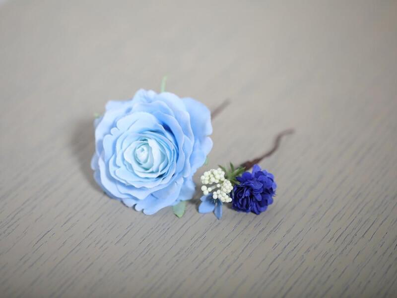 造花ﾍｯﾄﾞﾊﾟｰﾂ(ﾌﾞﾙｰ) 