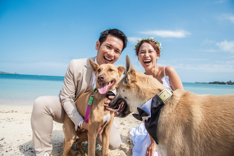 小さな結婚式 沖縄イル・ド・レ店_海で撮影できる