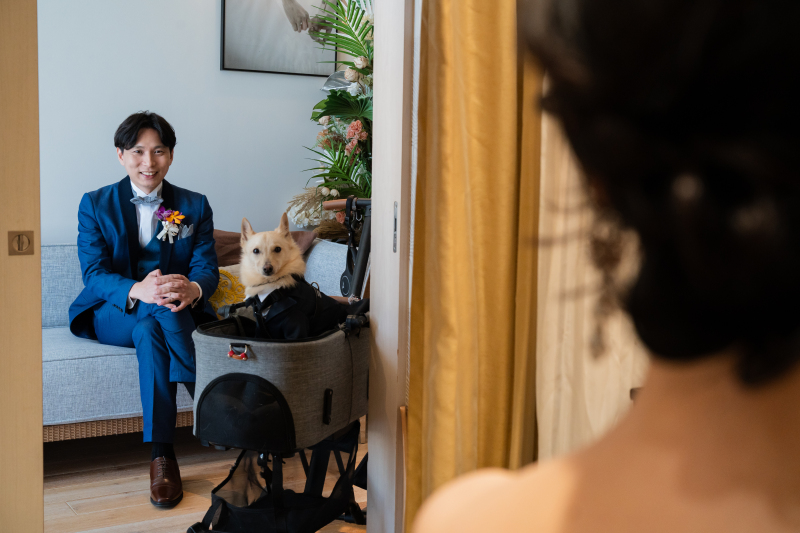 小さな結婚式 沖縄イル・ド・レ店_ペットと一緒に撮影できる