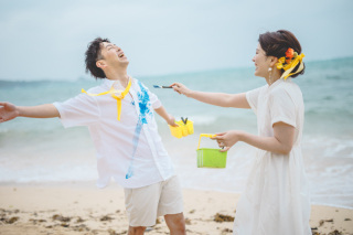 小さな結婚式 沖縄イル・ド・レ店_ロケーション撮影