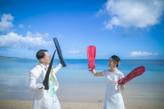 小さな結婚式 沖縄イル・ド・レ店_ロケーション撮影
