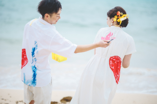 小さな結婚式 沖縄イル・ド・レ店_ロケーション撮影