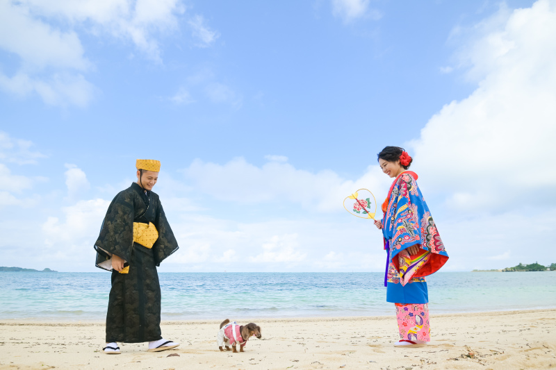 小さな結婚式 沖縄イル・ド・レ店_ペットと一緒に撮影できる