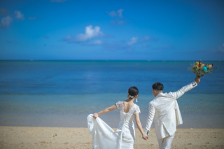 小さな結婚式 沖縄イル・ド・レ店_ロケーション撮影