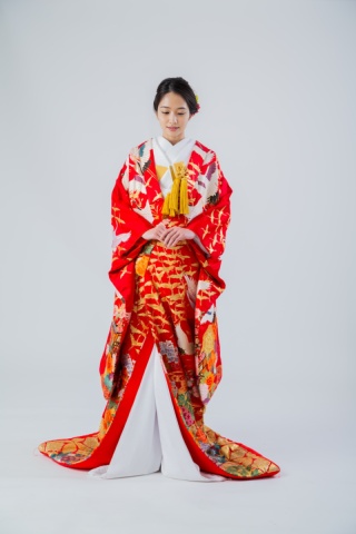 宝相華と鶴の群れ