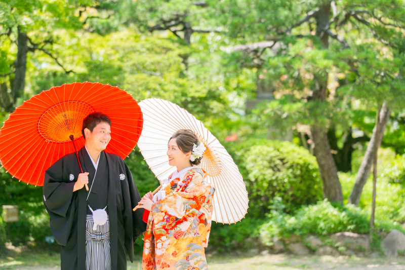 紅白の番傘♪