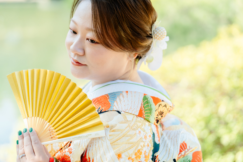 自然光で緑がキラキラ