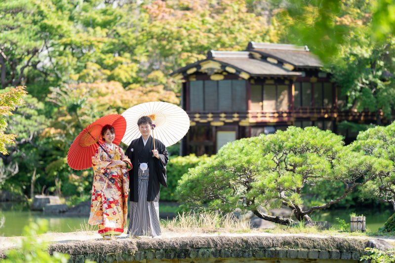紅白の番傘♪