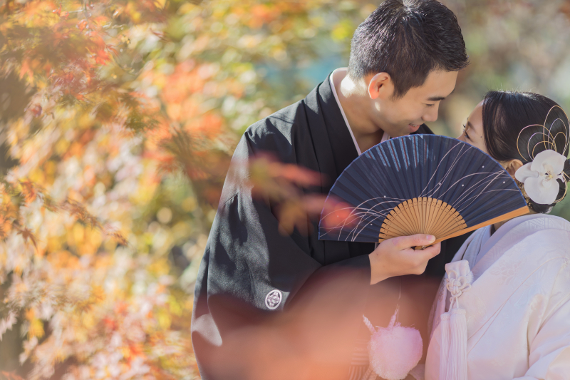 紅葉の時期には、赤や黄、橙などさまざまな色が織りなす美しい風景