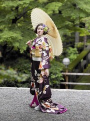 3027 手描友禅 江戸紫橘