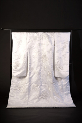 銀糸刺繍 鶴と松と御所車　2013