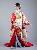 1138 白地 赤黒ぼかし