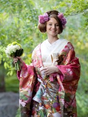 1080 暈 滝山水に鶴