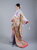 1132　総手刺繍格天瑞鳥紋