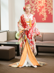 1120　赤紫暈し熨斗に雪輪疋田