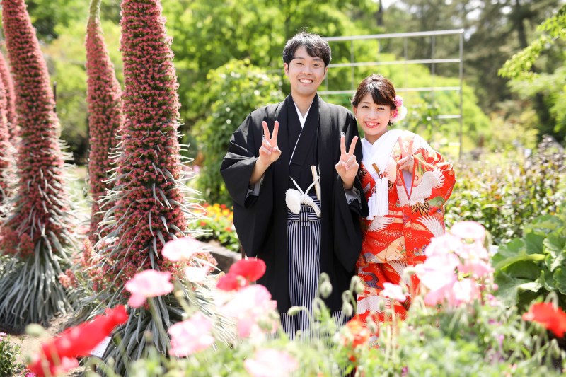 色打掛に合わせて