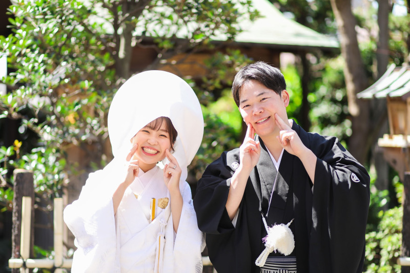 白無垢に綿帽子