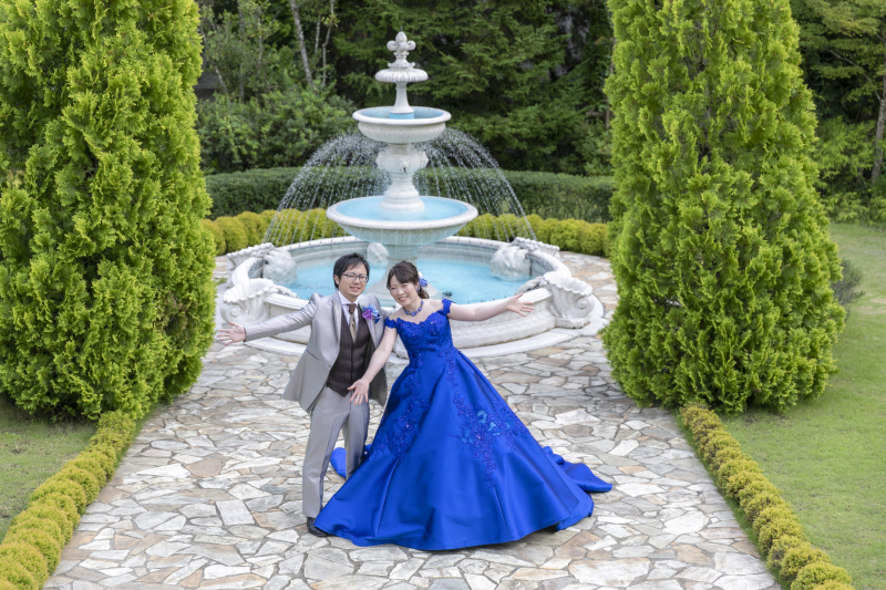 噴水付きのガーデン