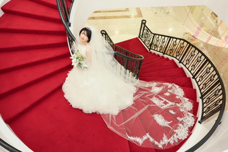 ロングベールを広げて